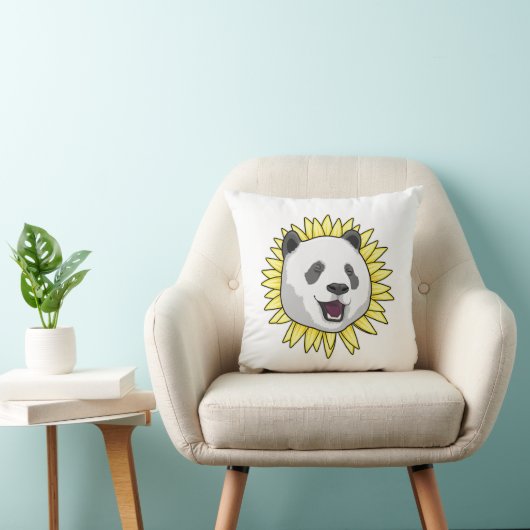 Panda with Sunflower クッション (椅子)