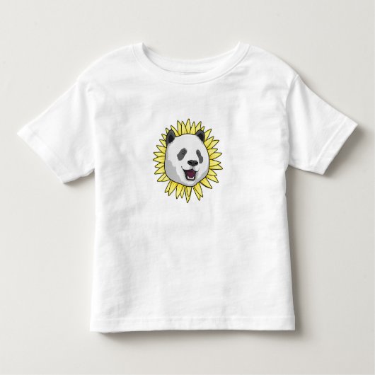 Panda with Sunflower トドラーTシャツ (正面)