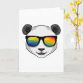 Panda with Sunglasses カード (黄色い花)