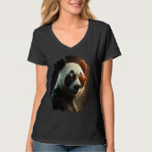 Panda with sunglasses panda 2 tシャツ (正面)