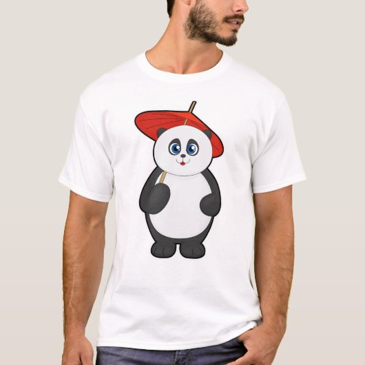 Panda with Umbrella Tシャツ (正面)