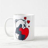 Panda Women Valentines Day Girlfriend Heart  コーヒーマグカップ (左)