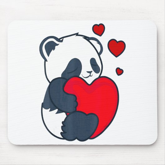 Panda Women Valentines Day Girlfriend Heart  マウスパッド (正面)