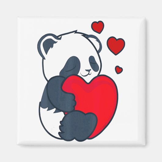 Panda Women Valentines Day Girlfriend Heart  マグネット (正面)