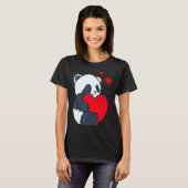 Panda Women Valentines Day Girlfriend Heart  Tシャツ (正面フル)