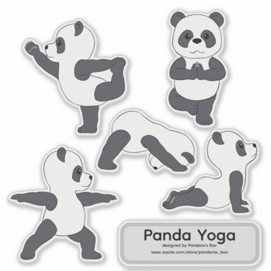 Panda Yoga Stickers シール (正面)