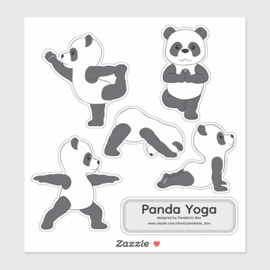 Panda Yoga Stickers シール (シート)