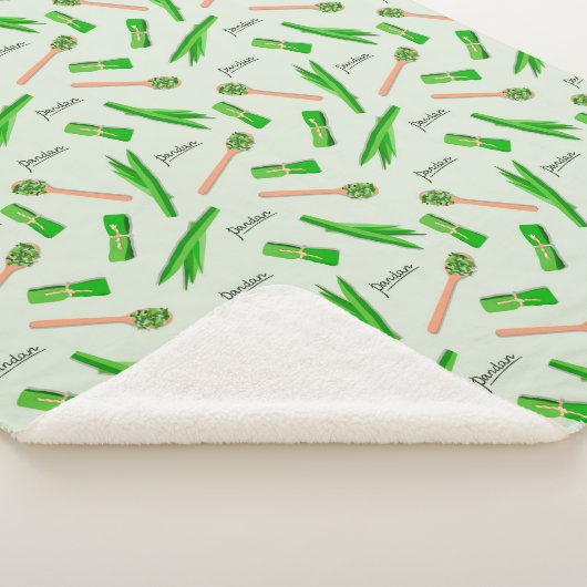 Pandan Leaf Pattern Fleece Blanket シェルパブランケット (3/4)