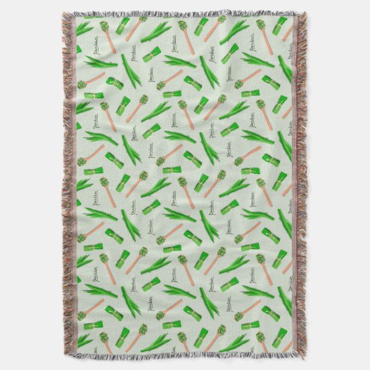Pandan Leaf Pattern Fleece Blanket スローブランケット (正面縦)