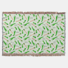 Pandan Leaf Pattern Fleece Blanket スローブランケット