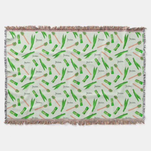 Pandan Leaf Pattern Fleece Blanket スローブランケット (正面)