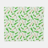 Pandan Leaf Pattern Fleece Blanket フリースブランケット (正面(横))