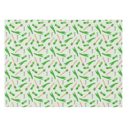 Pandan Leaf Pattern Tablecloth | Tropical Kitchen  テーブルクロス (正面(横))
