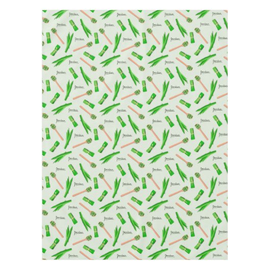 Pandan Leaf Pattern Tablecloth | Tropical Kitchen  テーブルクロス (正面)