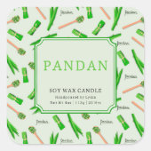 Pandan Soy Wax Candle Custom Sticker スクエアシール (正面)