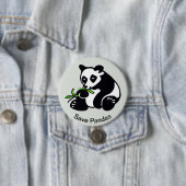 PANDAS救 – 絶滅危惧動物グラフィック – 緑 缶バッジ (インサイチュ)