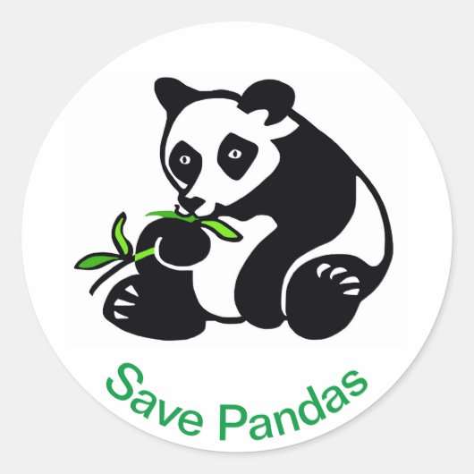 PANDAS救 – 絶滅危惧動物 – 野生生物中国 ラウンドシール (正面)