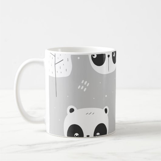 Pandas grey コーヒーマグカップ (左)