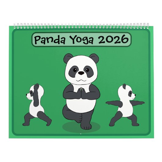Pandas in Yoga Poses Calendar カレンダー (カバー)