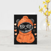 Pandas With Hearts Love Valentine's Day Women Hear カード (黄色い花)