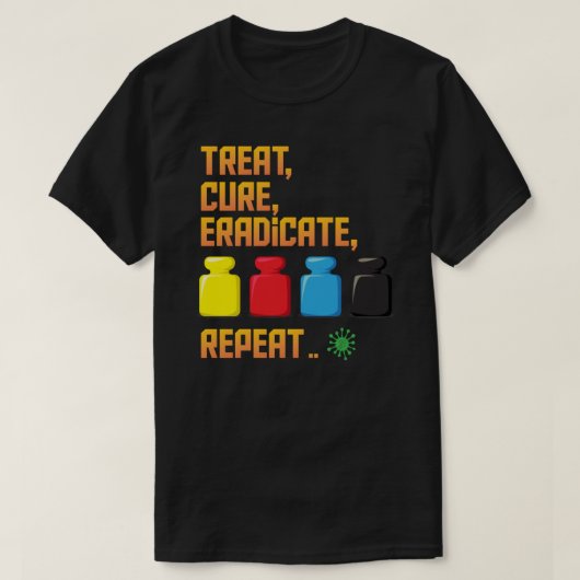 Pandemic Treat, Cure, Eradicate, Repeat Board Game Tシャツ (デザイン正面)