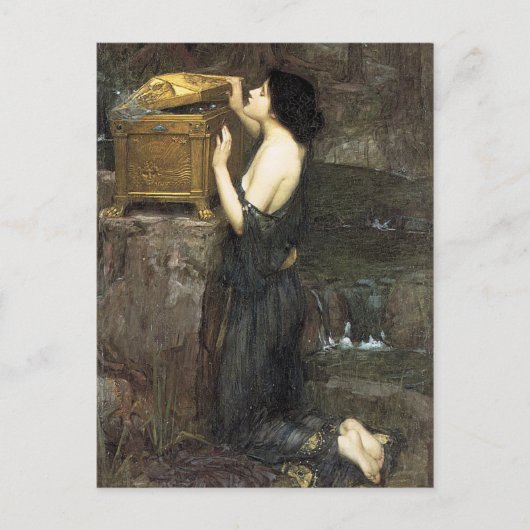 Pandora, John William Waterhouse, 1896 ポストカード (正面)
