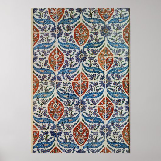 Panel of Isnik earthenware tiles ポスター (正面)