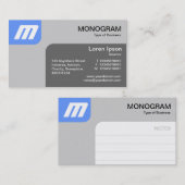 Panels MonoGram – ベビーブルーとグレー 名刺 (正面/裏面)