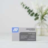 Panels MonoGram – ベビーブルーとグレー 名刺 (スタンド正面)