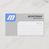 Panels MonoGram – ベビーブルーとグレー 名刺 (裏面)