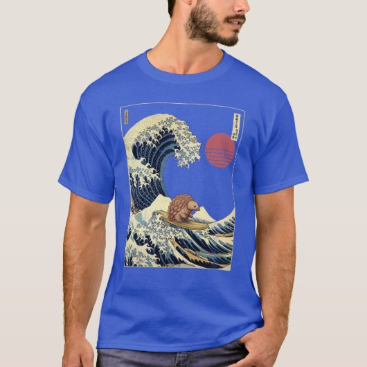 Pangolin Kanagawa Japanese Surfing Wave Tシャツ (正面)