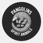 Pangolins Srit Animals Funny Pangolin  ラウンドシール (正面)