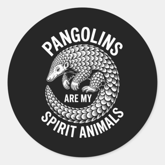 Pangolins Srit Animals Funny Pangolin  ラウンドシール (正面)