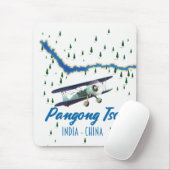 Pangong Tsoインド中国マップのポスター。 マウスパッド (マウス)