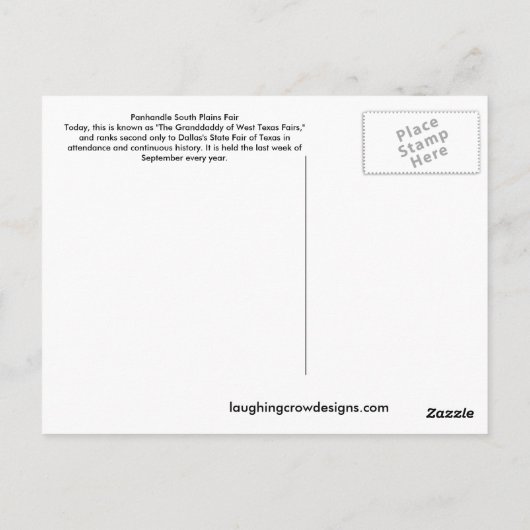 Panhandle South Plains Fairはがき ポストカード (裏面)