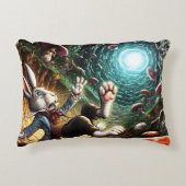 Panicked Bunny Falling Down The Rabbit Hole アクセントクッション (正面)