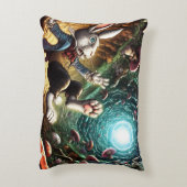 Panicked Bunny Falling Down The Rabbit Hole アクセントクッション (裏面(縦))