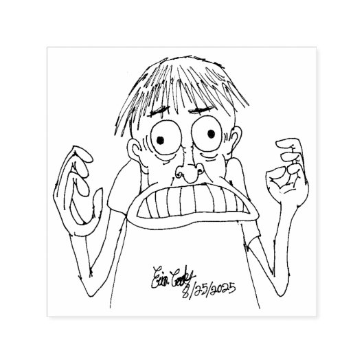 panicky cartoon character セルフインキングスタンプ (デザイン)