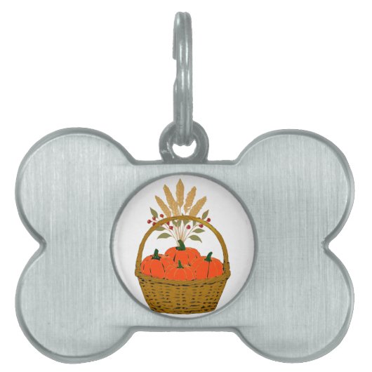🐾 Panier Citrouilles d'Automne ペットネームタグ (正面)