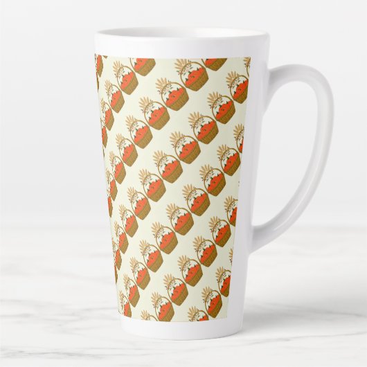 🎃 Panier de Citrouilles et Blé d'Automne カフェラテマグ (右)