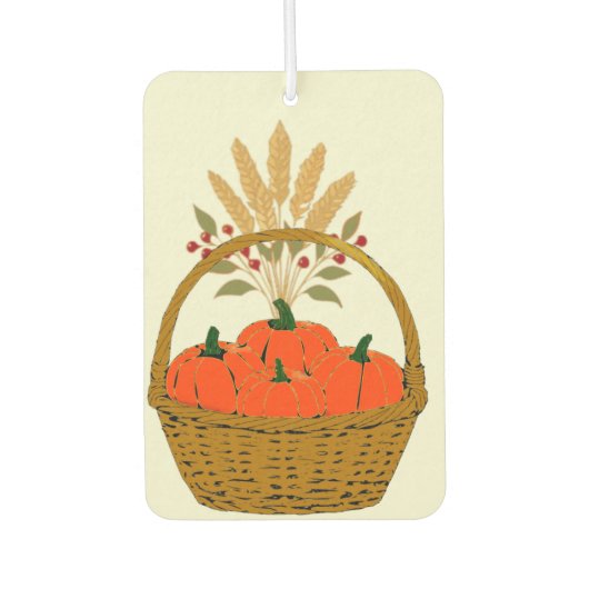 🚗 Panier de Citrouilles et Blé d'Automne カーエアーフレッシュナー (正面)