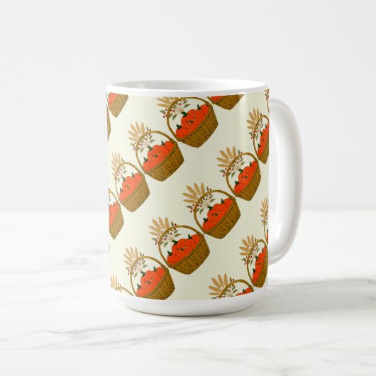 🎃 Panier de Citrouilles et Blé d'Automne コーヒーマグカップ (正面右)