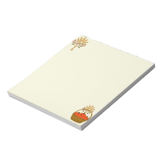 📝Panier de Citrouilles et Blé d'Automne ノートパッド (回転)
