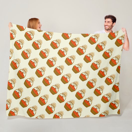 🍂 Panier de Citrouilles et Blé d'Automne フリースブランケット (インサイチュ)