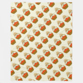 🍂 Panier de Citrouilles et Blé d'Automne フリースブランケット (正面)