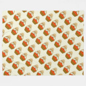 🍂 Panier de Citrouilles et Blé d'Automne フリースブランケット (正面(横))