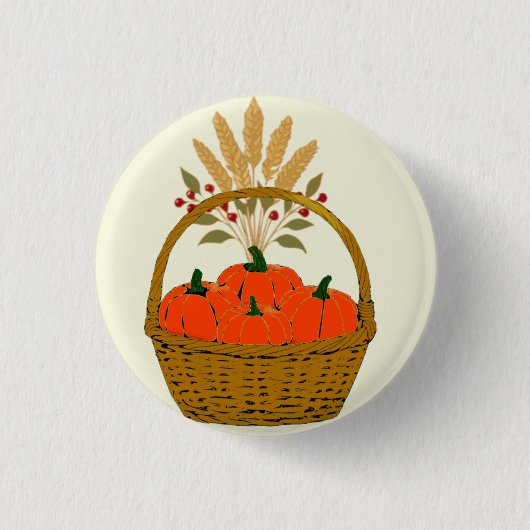 🍂Panier de Citrouilles et Blé d'Automne 缶バッジ (正面)