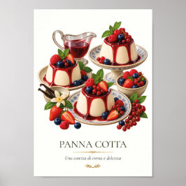 Panna Cotta – Vintage Italian Dessert ポスター