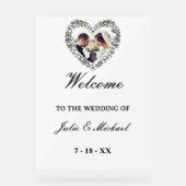Panneau de bienvenue de mariage en acrylique blanc アクリルサイン (正面)