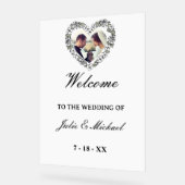 Panneau de bienvenue de mariage en acrylique blanc アクリルサイン (傾斜)